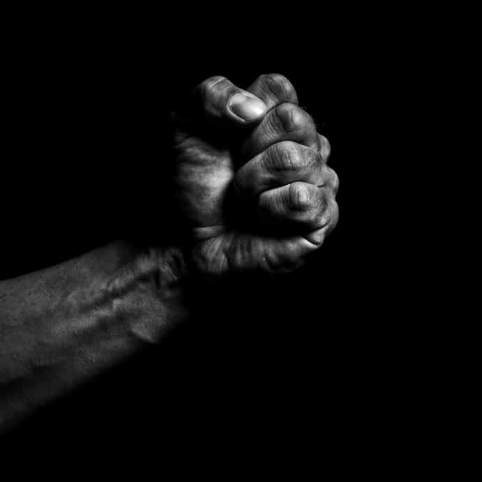 Fist with a Black Background